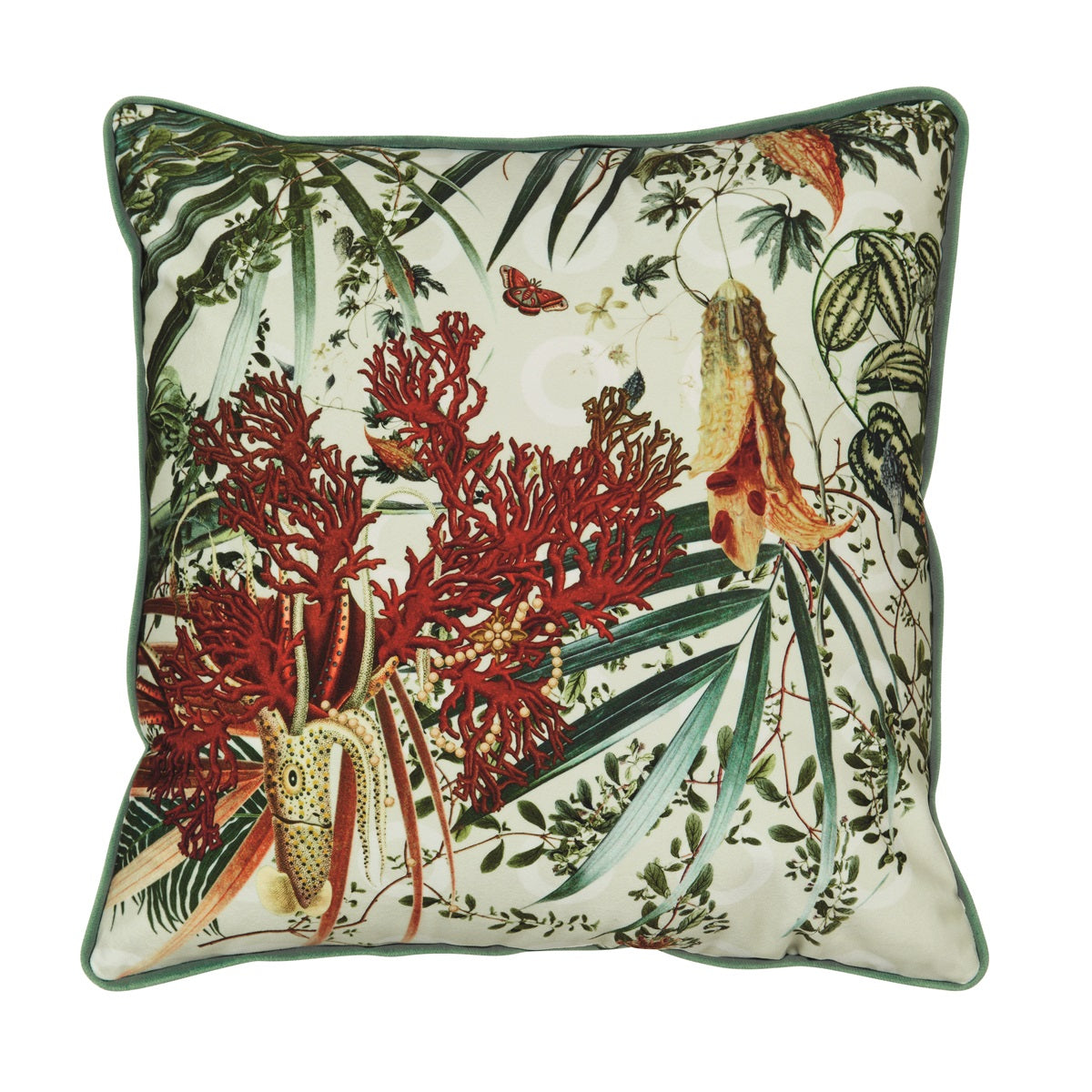 Menagerie of Extinct Animals Cushion Square - Ivory