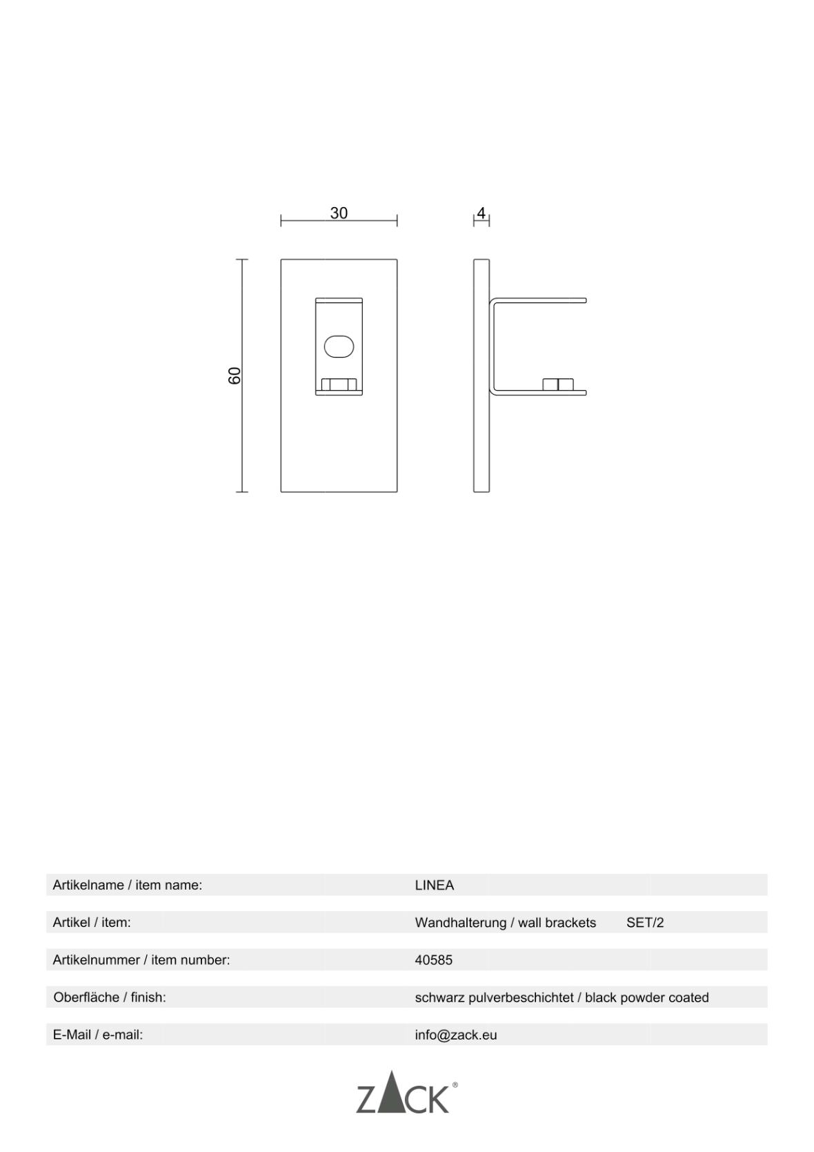Zack Linea wall brackets (set of 2)