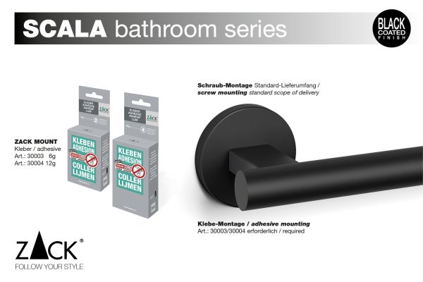 Scala - towel bar - black