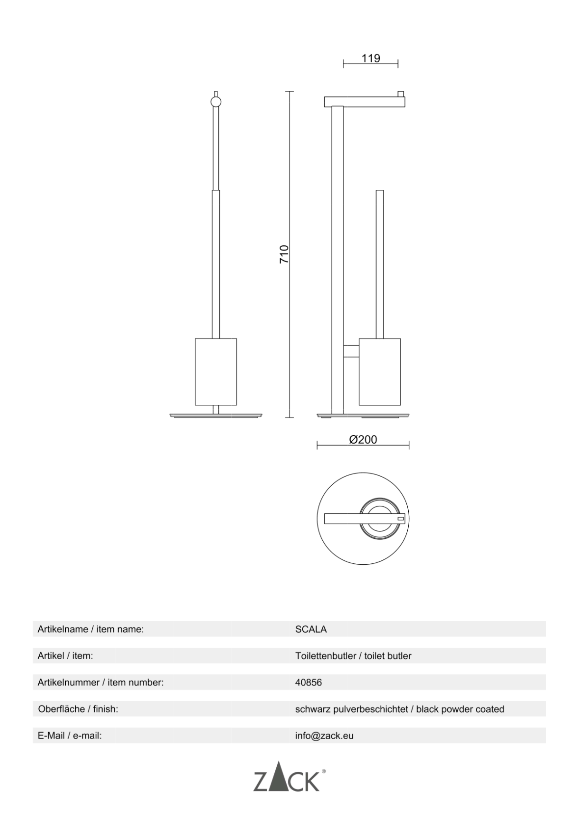 Scala - toilet butler - black