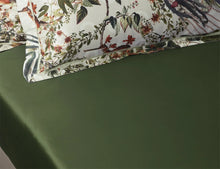 Load image into Gallery viewer, Menagerie of Extinct Animals Fitted Sheet Green
