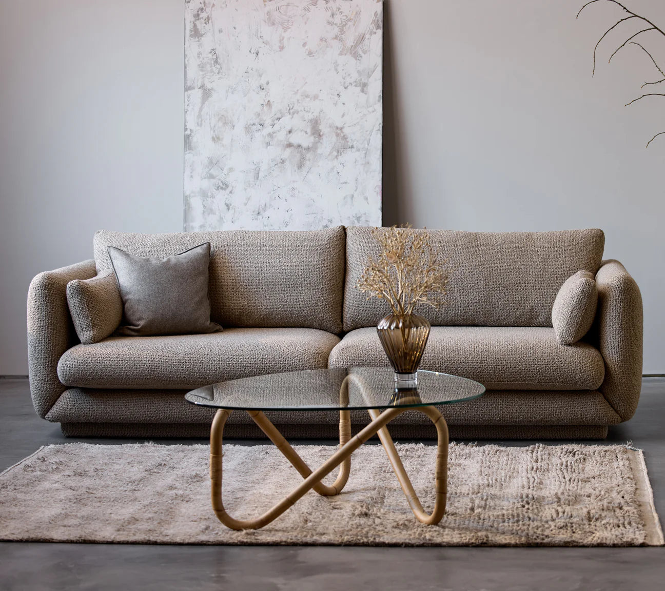Bloom 3-seater sofa w/plinth