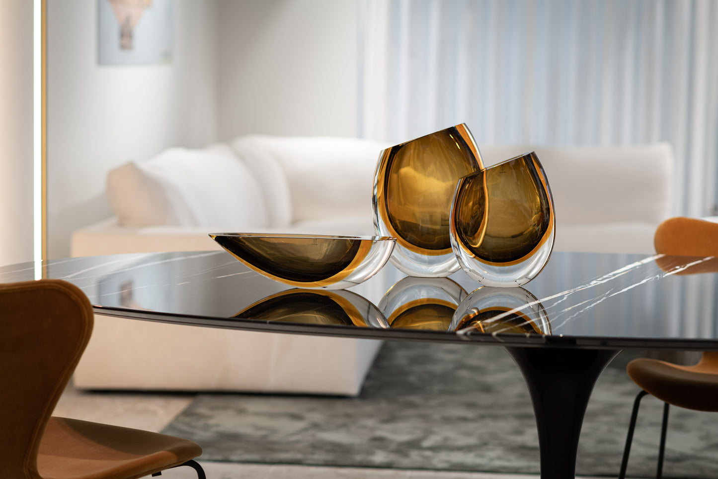 Vases Trio Fumé Amber