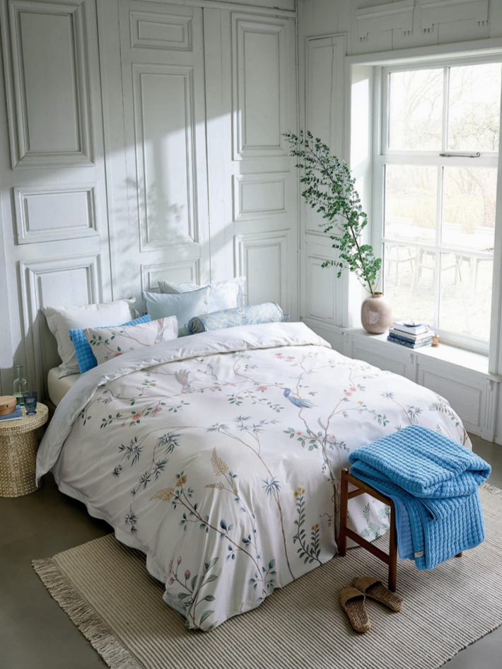 Bamboo Blossom White Duvet Cover