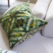 Load image into Gallery viewer, Parquet Batik Forest cotton cushion