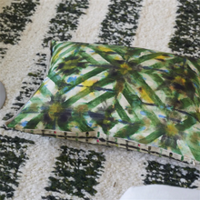 Load image into Gallery viewer, Parquet Batik Forest cotton cushion