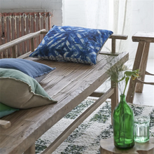Load image into Gallery viewer, Parquet Batik Indigo cotton cushion