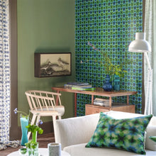 Load image into Gallery viewer, Shibori emerald cotton cushion