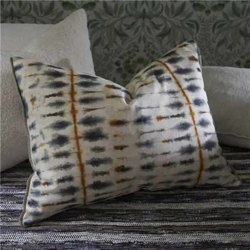 Shibori slate cotton cushion