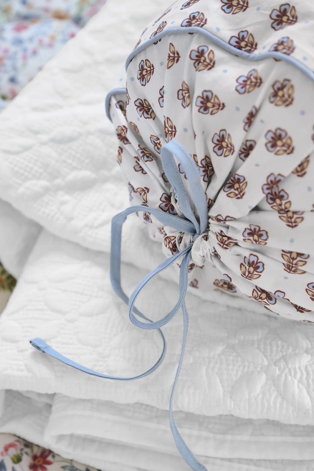 Roll Cushion Jaipur Flower Light Blue