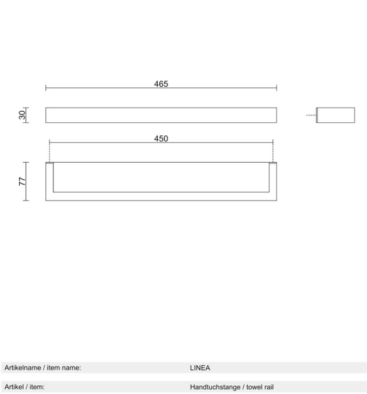 Linea - towel rail medium