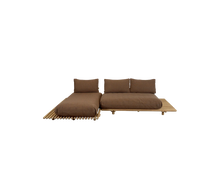 Carregar imagem no visualizador da galeria, Sticks platform, sofa w/ chaise lounge - Teka with umber brown