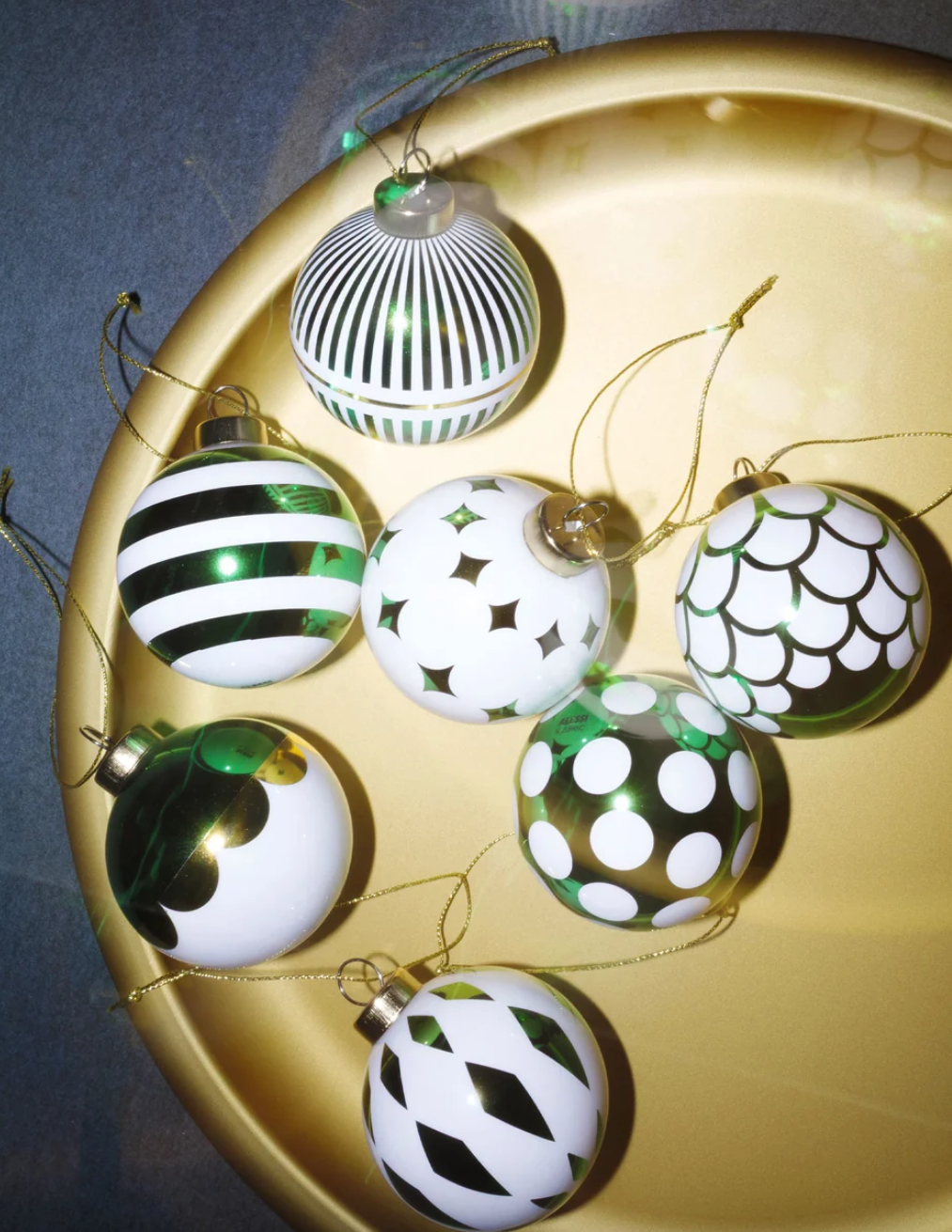 Delight Set of 2 Christmas Bauble (Green)