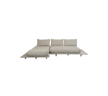 Sticks platform, sofa w/ chaise lounge - Aluminium