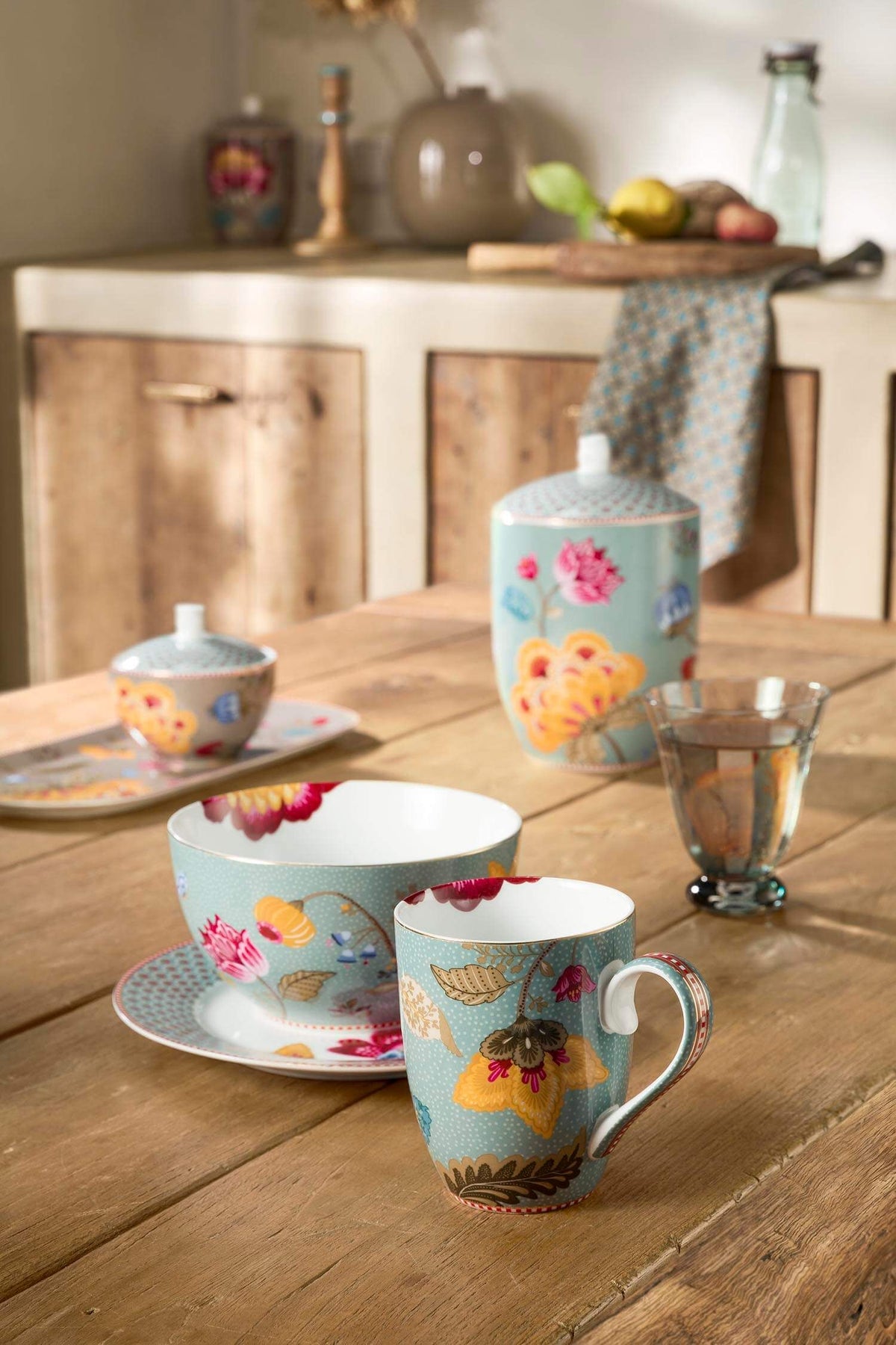 Breakfast Set Blooming Tales Fantasy Blue (Set 3 Pieces)