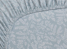 Carregar imagem no visualizador da galeria, Leafy - fitted sheets blue grey