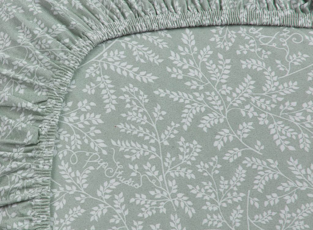 Leafy - fitted sheets green