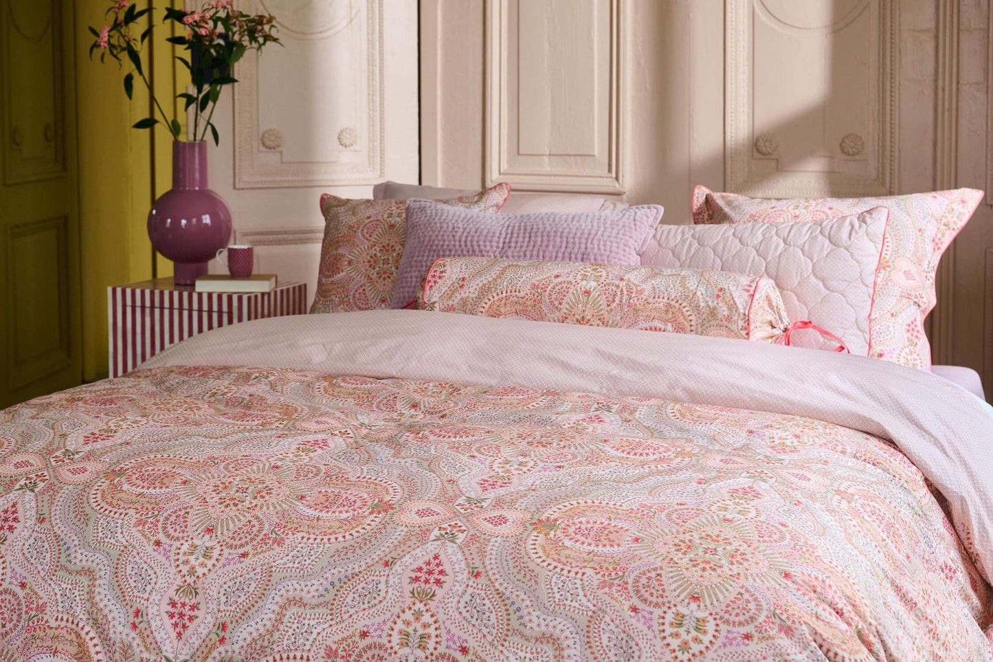 Moon Flower Light Pink Duvet Cover