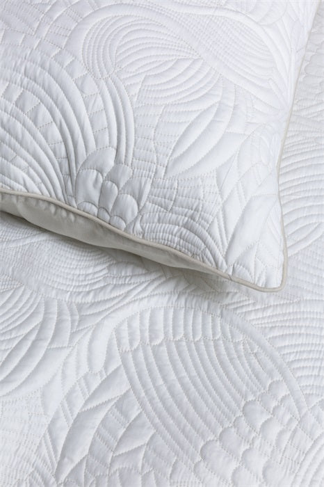 Embroidered Dodo Pavone Duvet Cover Set White