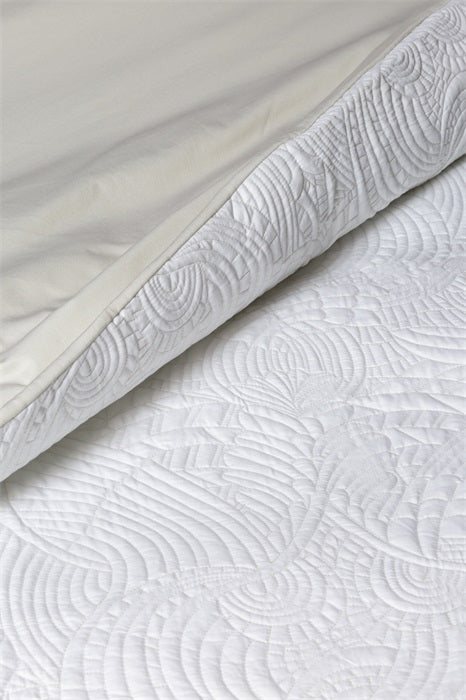 Embroidered Dodo Pavone Duvet Cover Set White