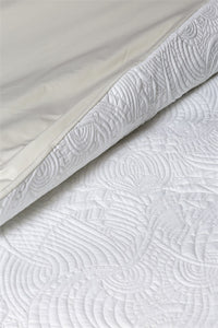 Embroidered Dodo Pavone Duvet Cover Set White