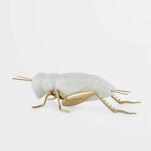 The Cricket's Song - White with Brass Legs