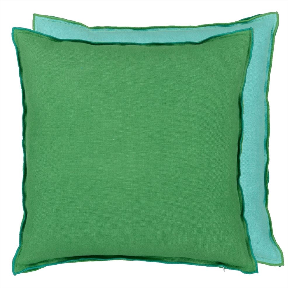 Brera Lino Emerald & Capri Linen Cushion