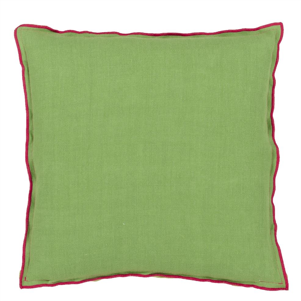 Brera Lino Cerise & Grass Linen Cushion