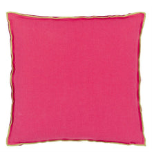 Load image into Gallery viewer, Brera Lino Cerise &amp; Grass Linen Cushion
