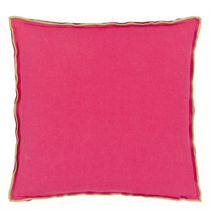 Brera Lino Cerise & Grass Linen Cushion