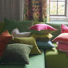 Load image into Gallery viewer, Brera Lino Cerise &amp; Grass Linen Cushion
