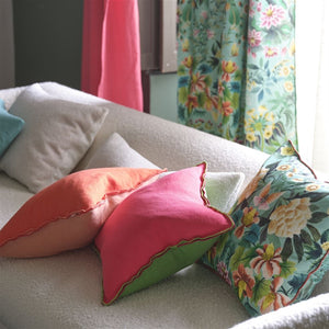 Brera Lino Cerise & Grass Linen Cushion