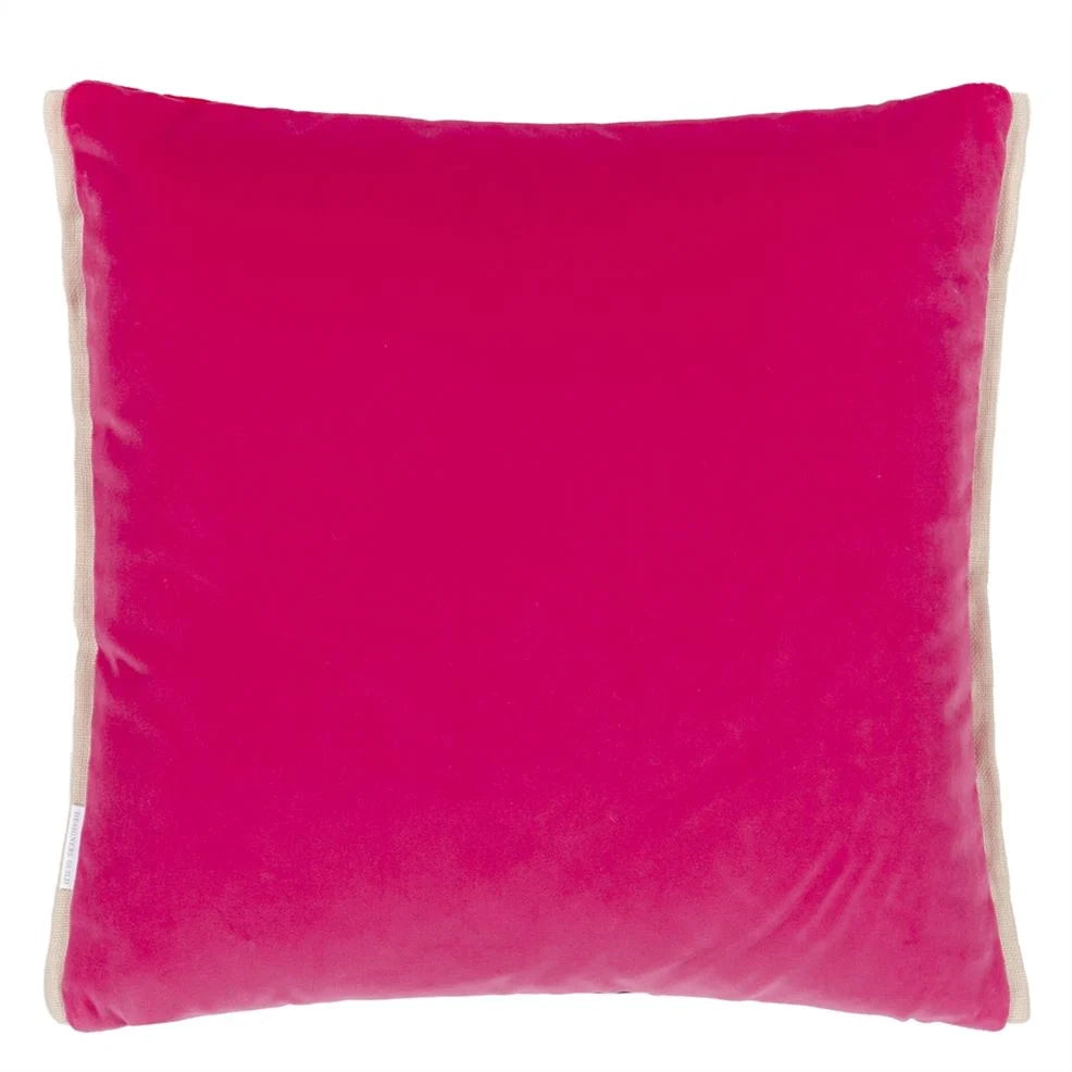Varese Scarlet & Bright Fuchsia Velvet Cushion