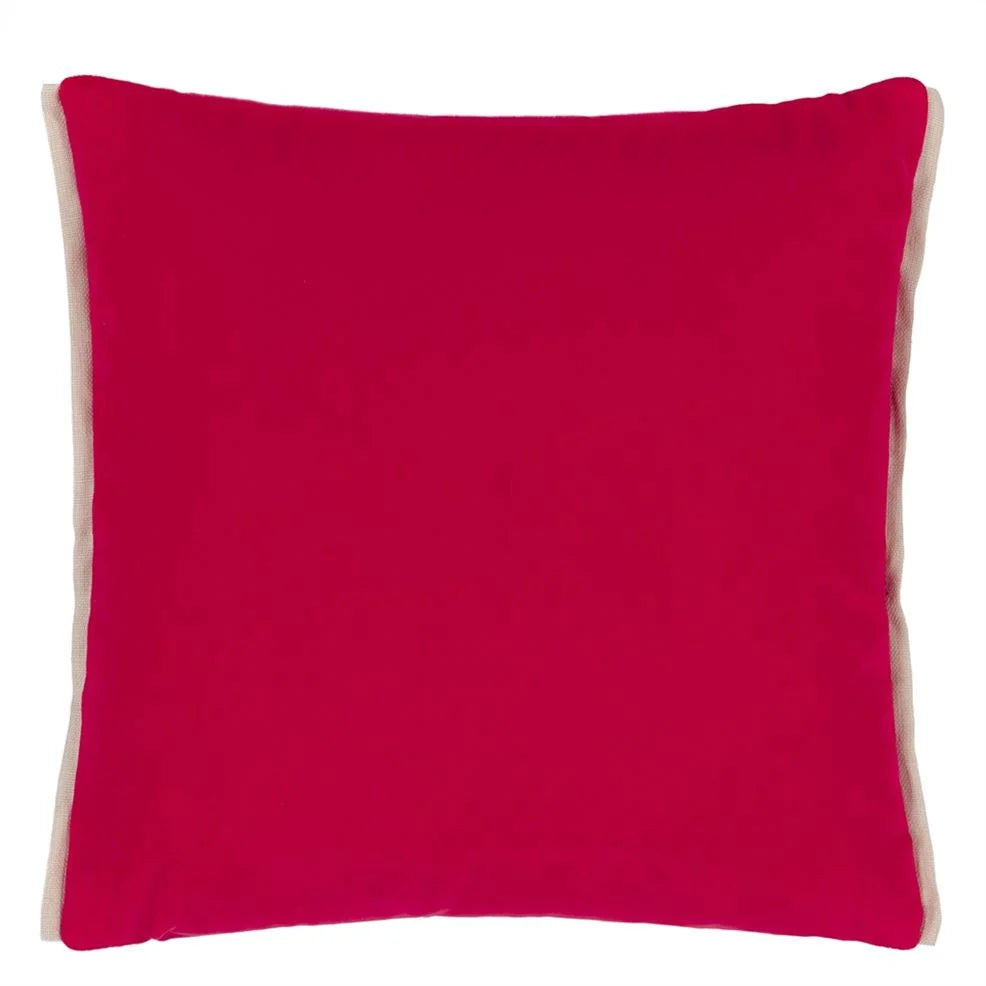 Varese Scarlet & Bright Fuchsia Velvet Cushion