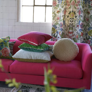 Varese Scarlet & Bright Fuchsia Velvet Cushion