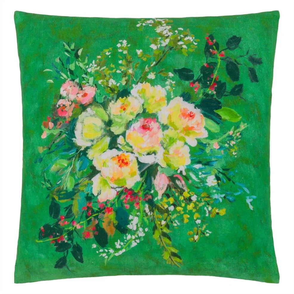 Margaretta Linen Emerald Cushion