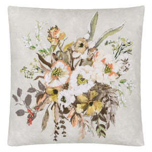 Margaretta Linen Sepia Cushion