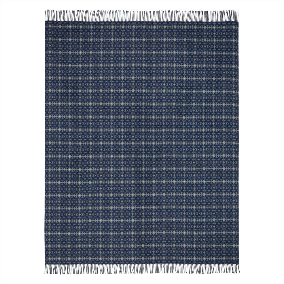 Pembroke Cobalt Merino Wool Throw