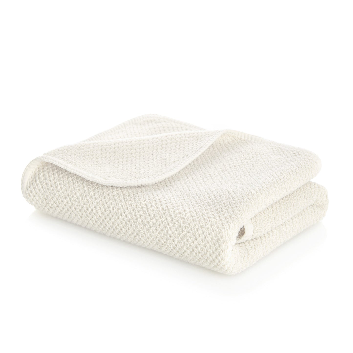 Bee Waffle Towels - snow