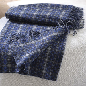 Pembroke Cobalt Merino Wool Throw