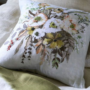 Margaretta Linen Sepia Cushion