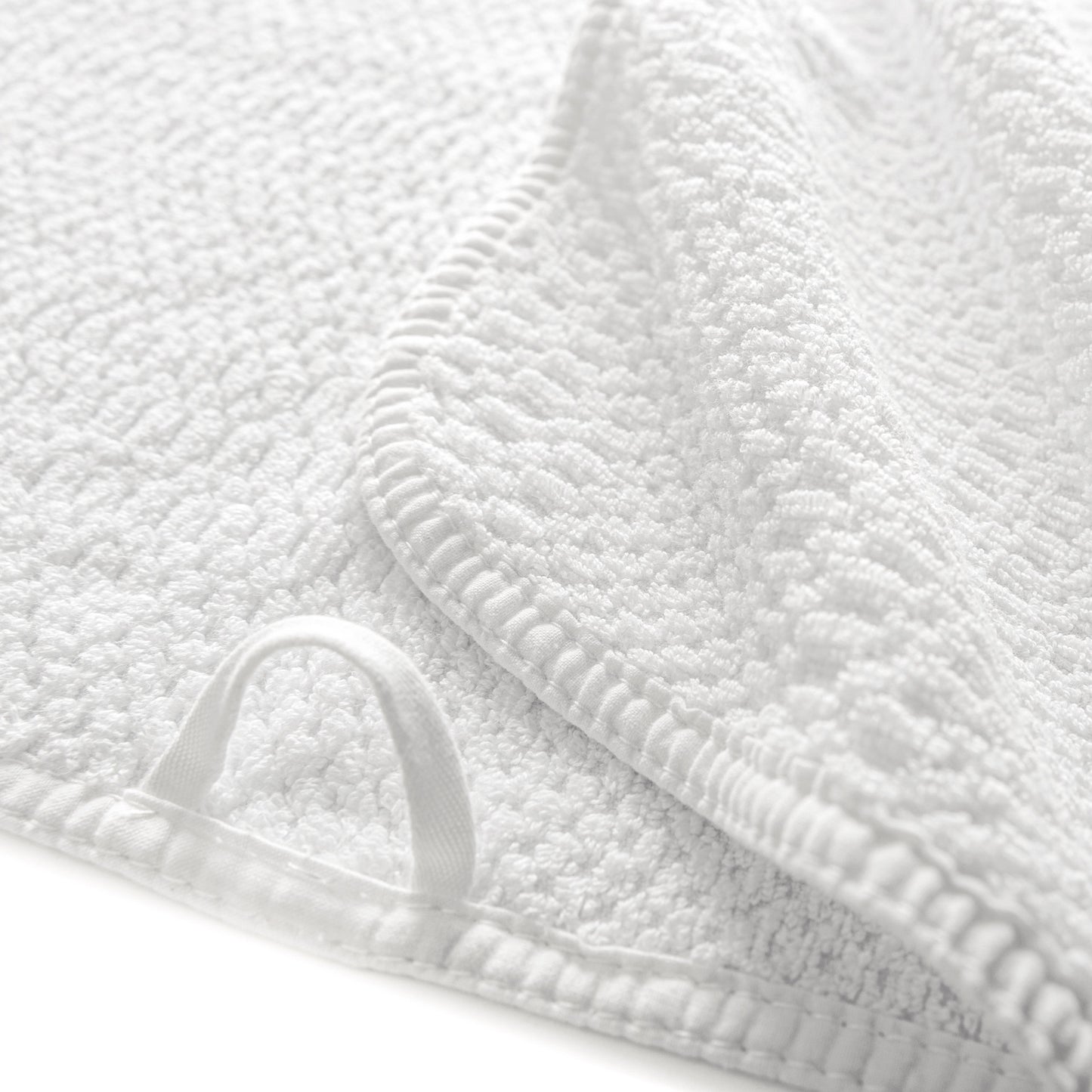 Bee Waffle Towels - white