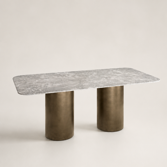 Raki Dining Table (Brushed brass)