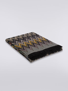 Chen wool blend zigzag plaid blanket (throw)