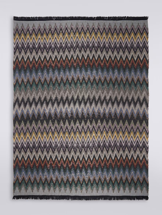 Chen wool blend zigzag plaid blanket (throw)