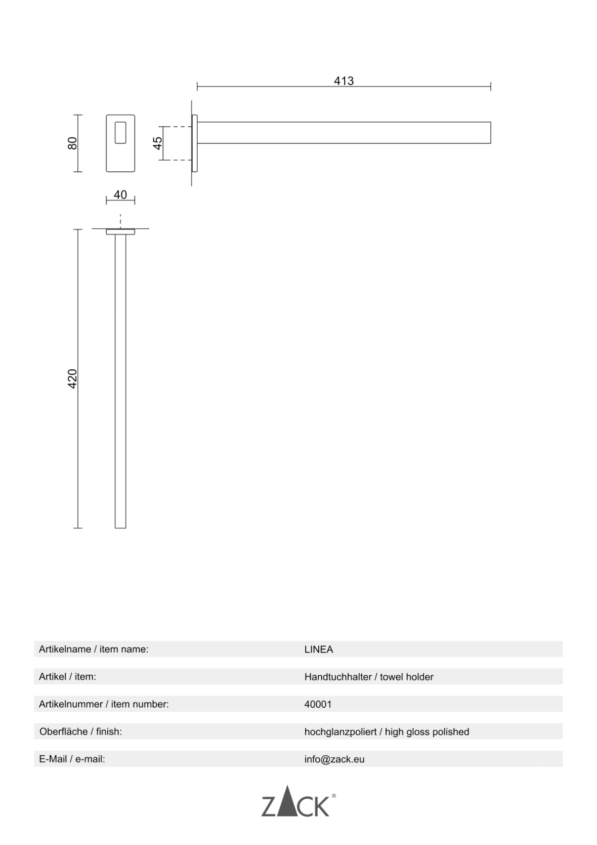 Linea - towel holder