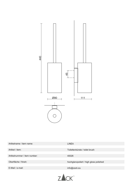 Linea - toilet brush wall