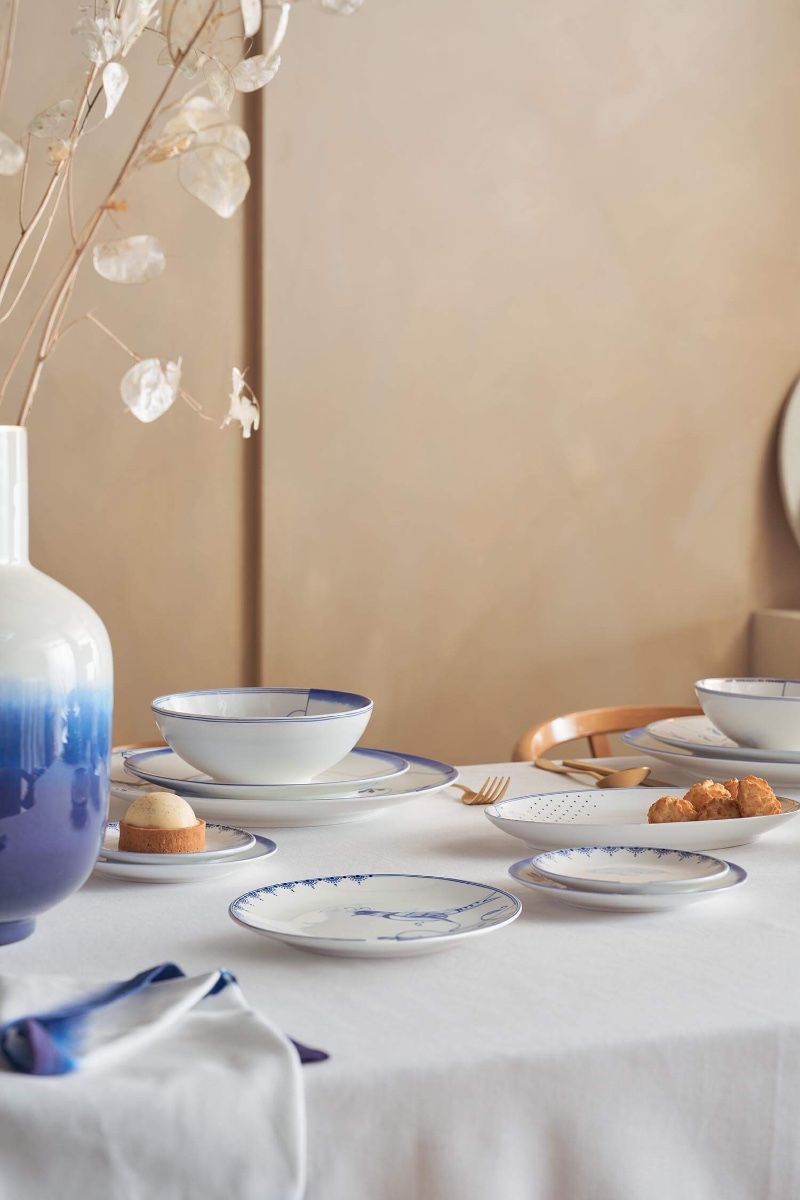 Pastry Plate Pip & The Blue Bird - White 18 cm (Set 4 Pieces)