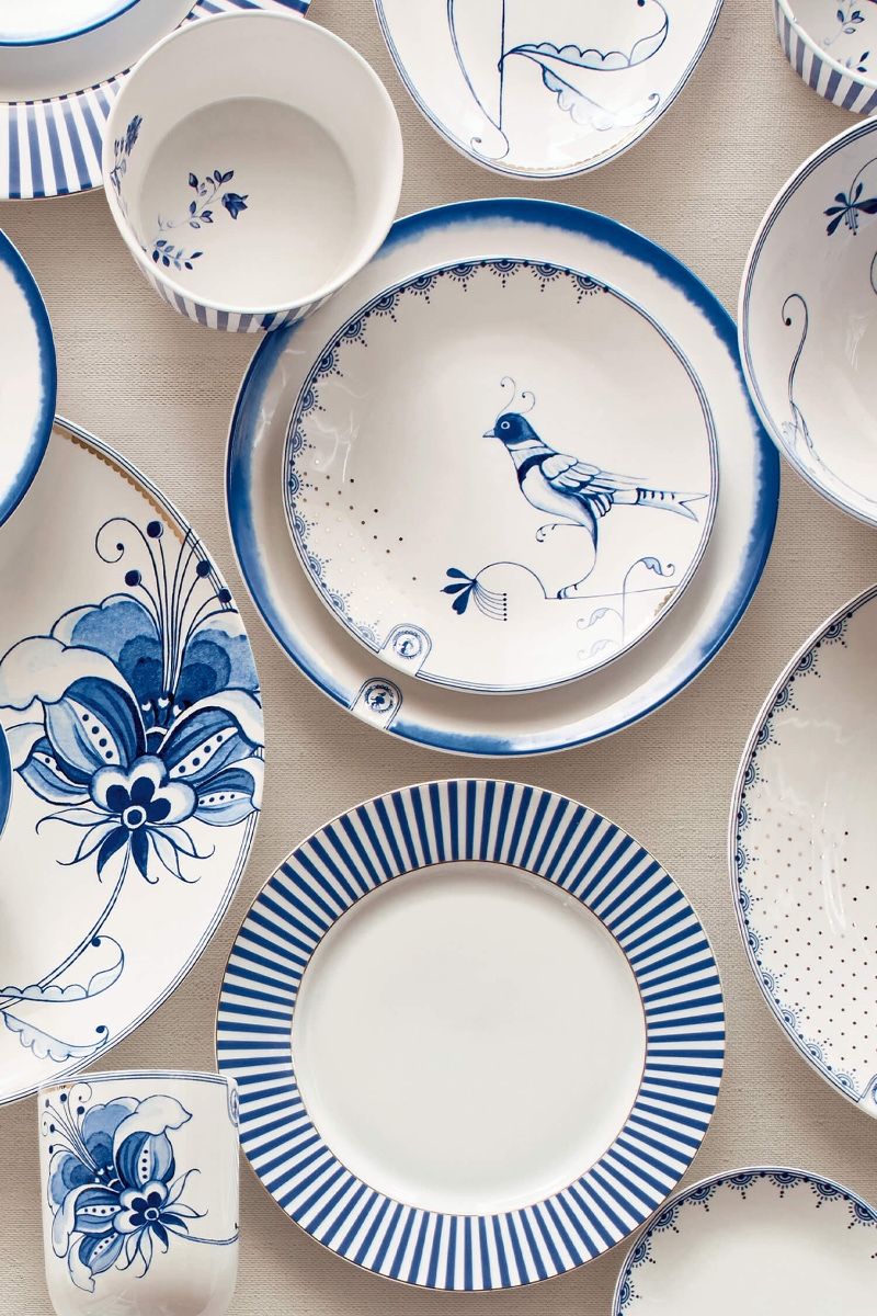 Pastry Plate Pip & The Blue Bird - White 18 cm (Set 4 Pieces)