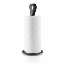 Load image into Gallery viewer, Kitchen Roll Holder Black With Leather Strap
